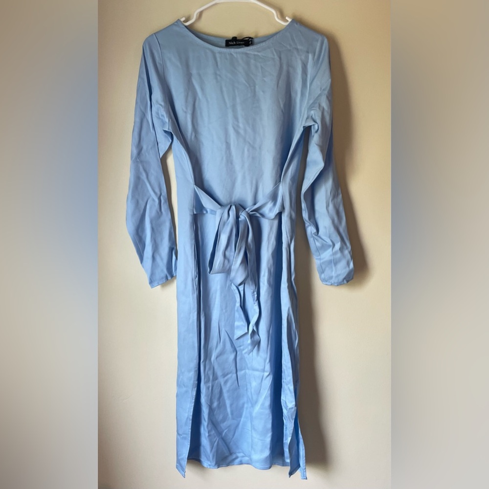 Light Blue Long Sleeve Dress